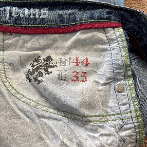 Vintage Coogi Jeans Mens 44x35 Blue Baggy Wide Leg Embroidered Skater Patched - Picture 9 of 15